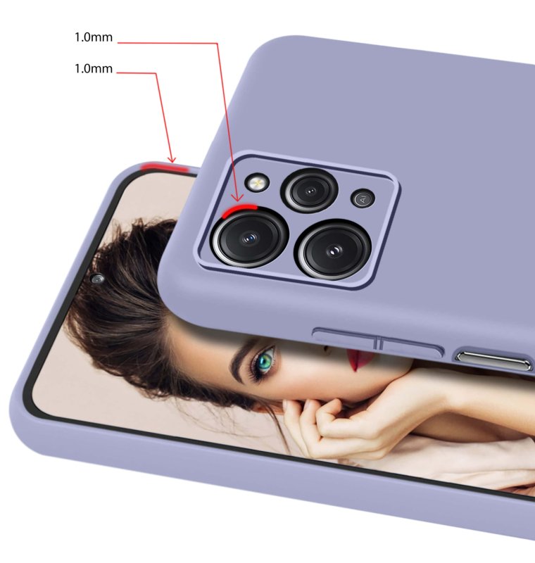 Etui do Xiaomi Redmi 12 4G pastelowy fiolet silikonowe + szkło nakładka, na plecki, case