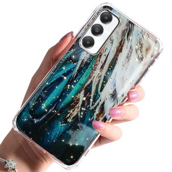 Etui do Samsung Galaxy A05s glamour  pióra ze szkłem