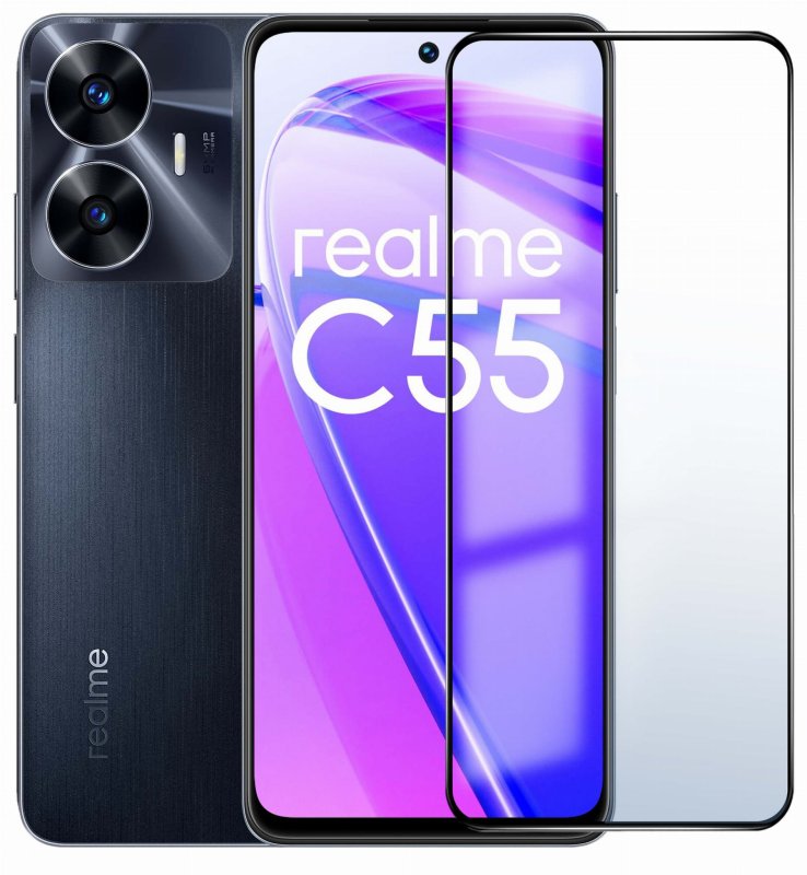 Szkło hartowane 5D do realme c55 na cały ekran OG Premium, szybka, szkiełko, ochrona, wyświetlacz, zabezpieczenie, ekran