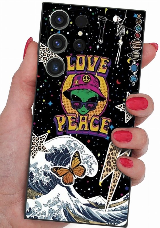 etui-do-samsung-galaxy-s24-ultra-malowane-wzor-ze-szklem  , nakładka, na plecki, case, mat wzory, love, peace