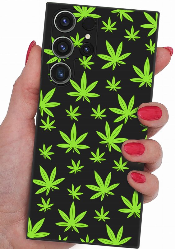 etui-do-samsung-galaxy-s24-ultra-malowane-wzor-ze-szklem  , nakładka, na plecki, case, mat wzory, liście, zioło, marycha