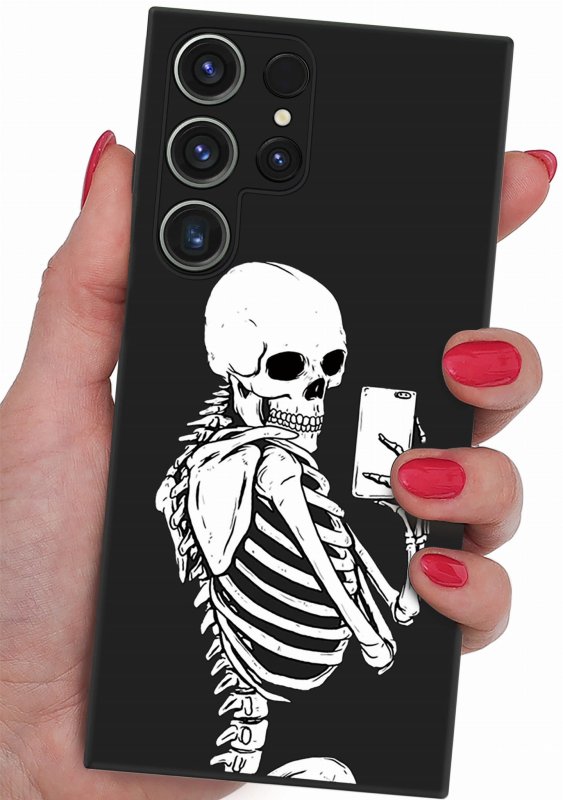 etui-do-samsung-galaxy-s24-ultra-malowane-wzor-ze-szklem  , nakładka, na plecki, case, mat wzory, szkielet, kosciotrup