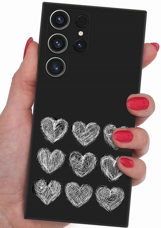 etui-do-samsung-galaxy-s24-ultra-malowane-wzor-ze-szklem  , nakładka, na plecki, case, mat wzory, serca