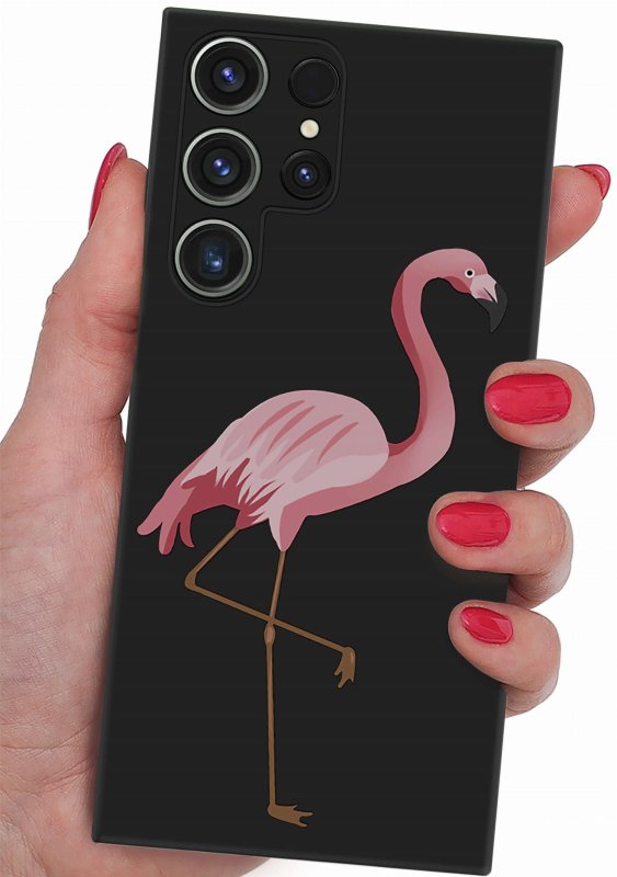 etui-do-samsung-galaxy-s24-ultra-malowane-wzor-ze-szklem , nakładka, na plecki, case, mat wzory, ptak, flaming