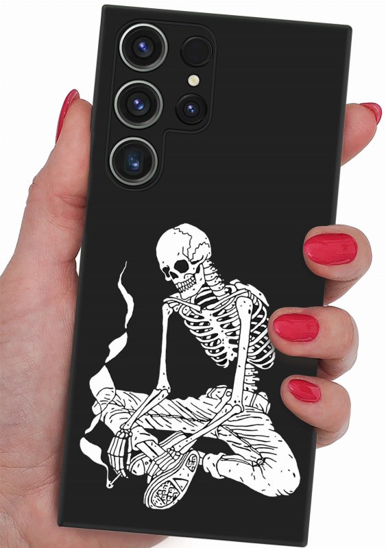 etui-do-samsung-galaxy-s24-ultra-malowane-wzor-ze-szklem , nakładka, na plecki, case, mat wzory, szkielet, kosciotrup