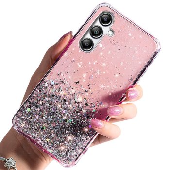 Etui do Samsung Galaxy S23 Fe brokat różowe + szkło