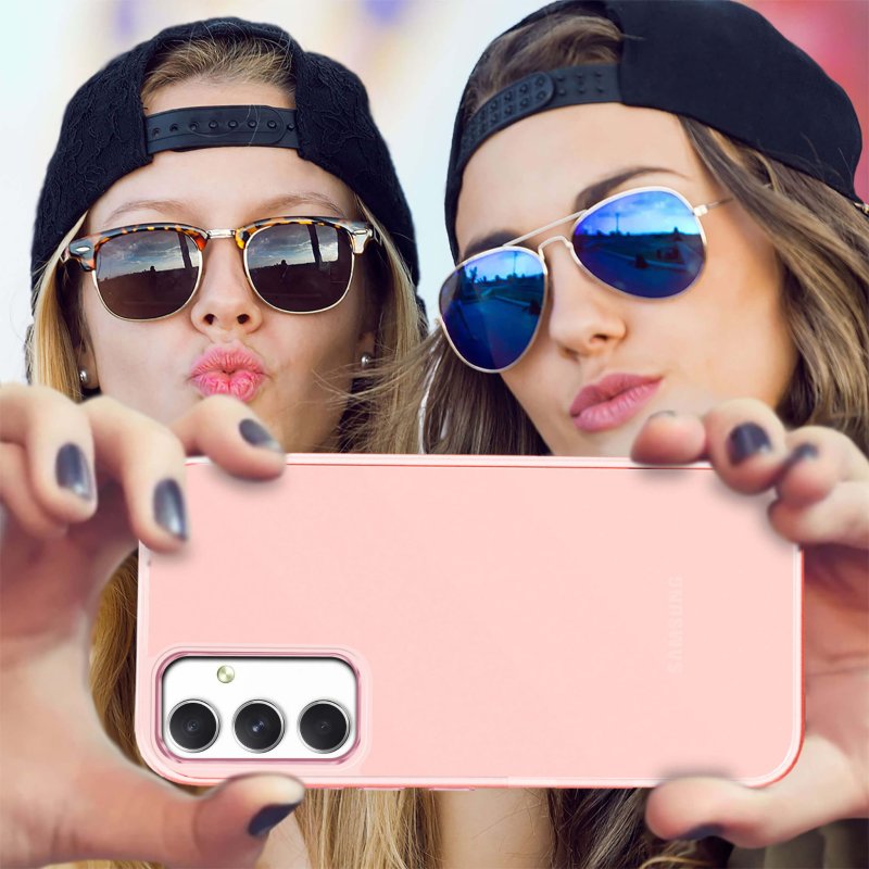 Etui do Samsung Galaxy S23 Fe matowe różowe ze szkłem, nakładka, na plecki, case, nakładka magnetic