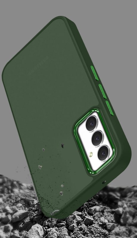 Etui do Samsung Galaxy S23 Fe matowe zielone ze szkłem, nakładka, na plecki, case, nakładka magnetic