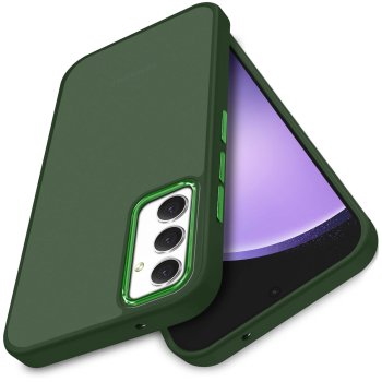 Etui do Samsung Galaxy S23 Fe matowe zielone ze szkłem