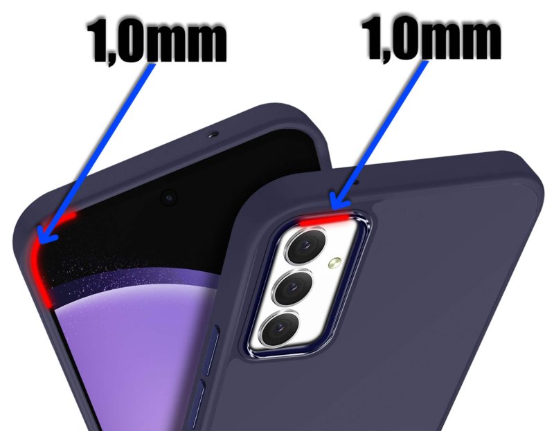 Etui do Samsung Galaxy S23 Fe matowe granatowe ze szkłem, nakładka, na plecki, case, magnetic
