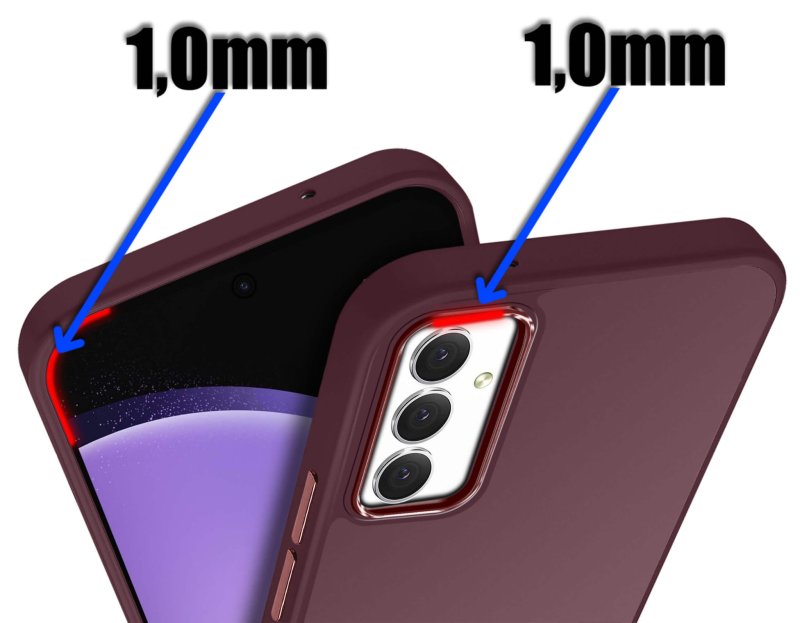 Etui do Samsung Galaxy S23 Fe matowe burgundowe ze szkłem, nakładka, na plecki, case, magnetic