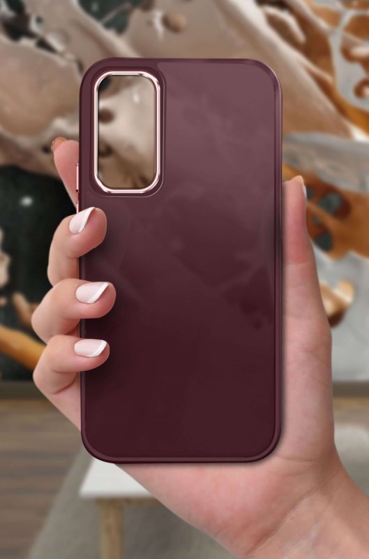 Etui do Samsung Galaxy S23 Fe matowe burgundowe ze szkłem, nakładka, na plecki, case, magnetic