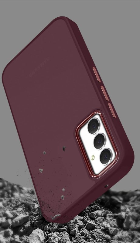 Etui do Samsung Galaxy S23 Fe matowe burgundowe ze szkłem, nakładka, na plecki, case, magnetic