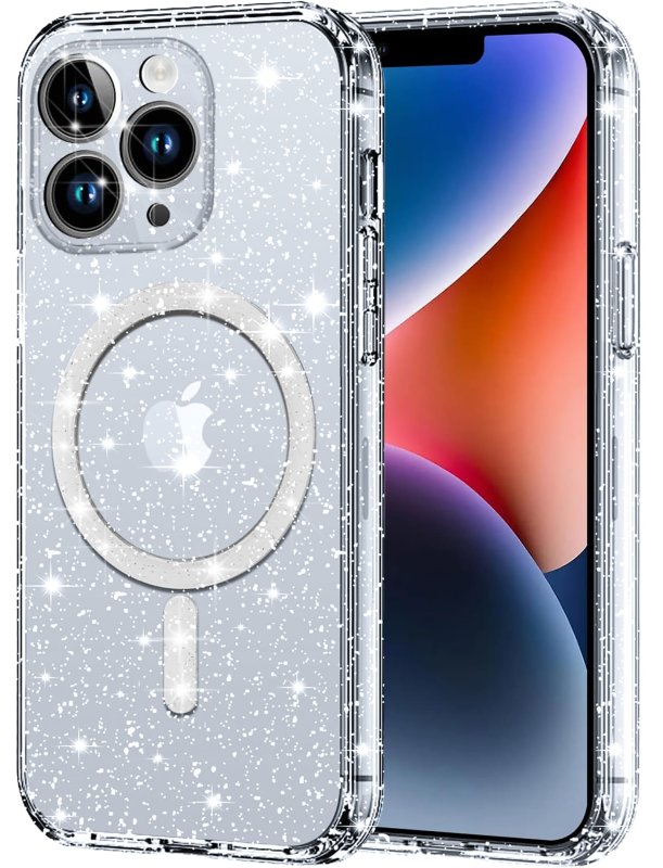 Etui-do-iphone-13-pro-magsafe-brokatowe-przezroczyste-ze-szklem