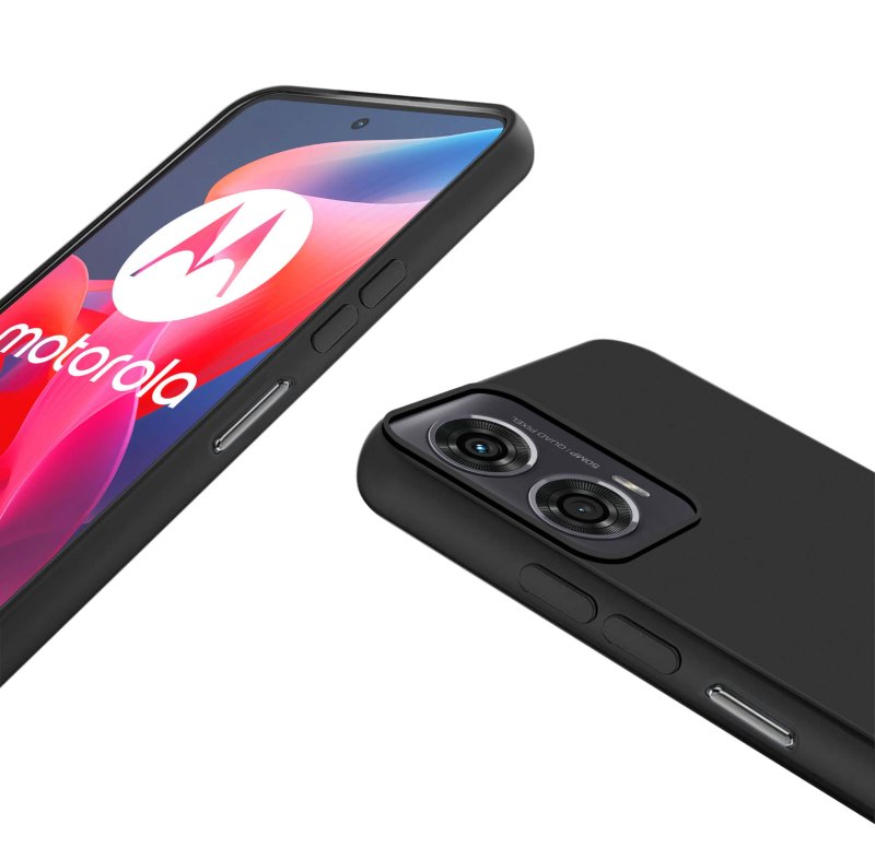 Etui do Motorola Moto G24 / G24 Power / G04 czarne matowe ze szkłem, nakładka, na plecki, case, pudding