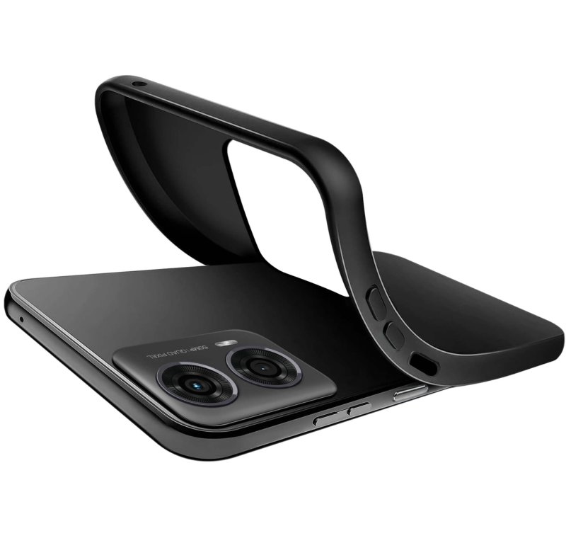 Etui do Motorola Moto G24 / G24 Power / G04 czarne matowe ze szkłem, nakładka, na plecki, case, pudding