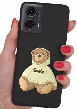 Etui do Motorola Moto G24 / G24 Power / G04 malowane wzór miś ze szkłem