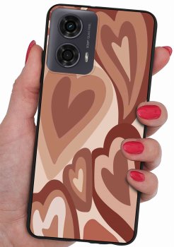 Etui do Motorola Moto G24 / G24 Power / G04 malowane wzór serca ze szkłem