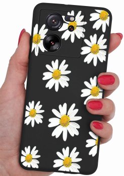 Etui do Xiaomi 13T / 13T Pro malowane wzór kwiatki ze szkłem