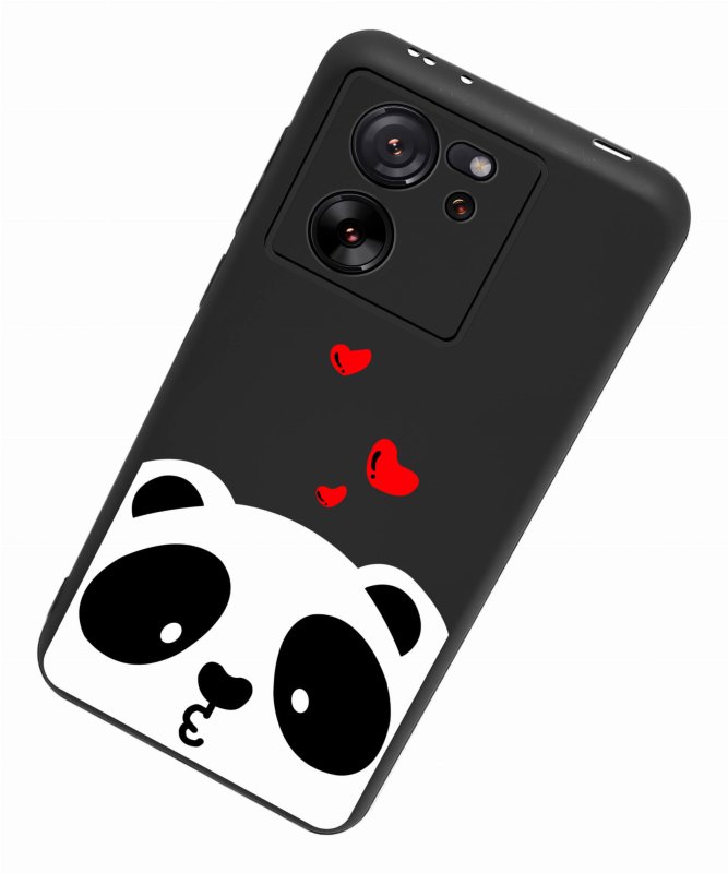 Etui do Xiaomi 13T / 13T Pro malowane wzór ze szkłem, nakładka, na plecki, case, miś, panda