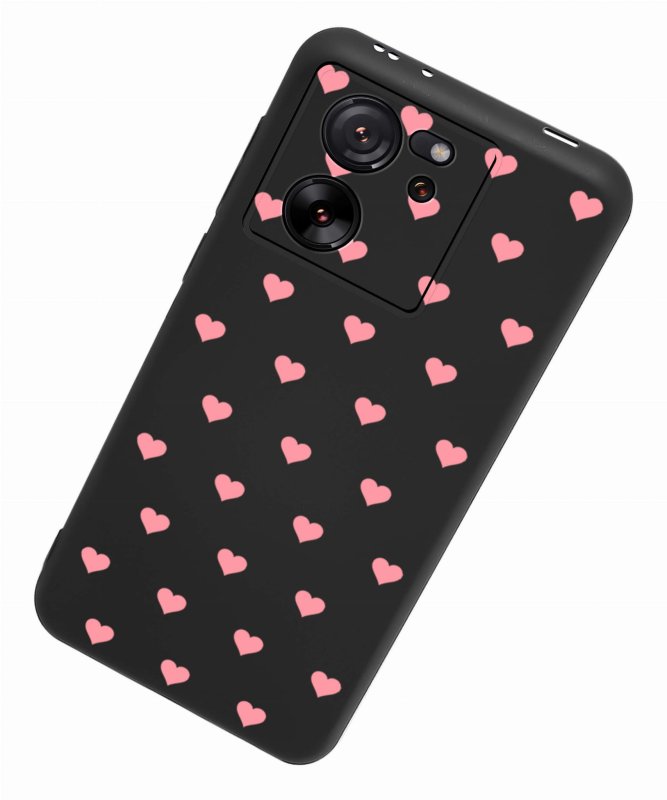 Etui do Xiaomi 13T / 13T Pro malowane wzór ze szkłem, nakładka, na plecki, case, serca
