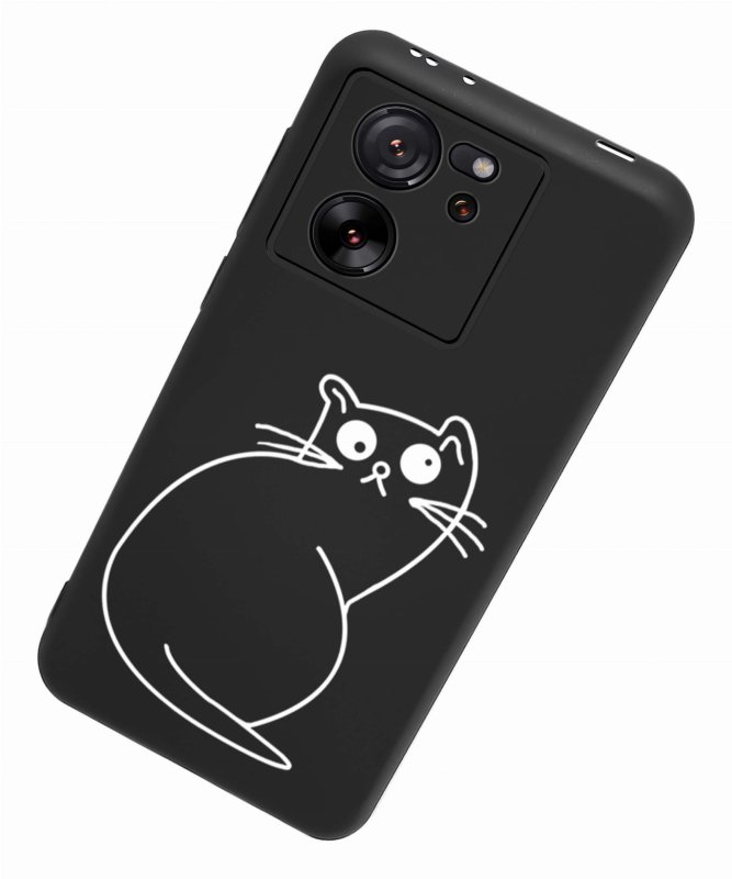 Etui do Xiaomi 13T / 13T Pro malowane wzór ze szkłem, nakładka, na plecki, case, kot