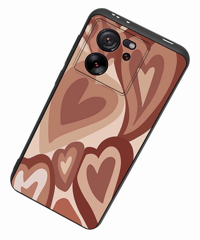 Etui do Xiaomi 13T / 13T Pro malowane wzór ze szkłem, nakładka, na plecki, case, serca