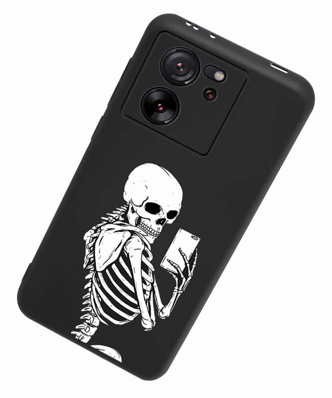 Etui do Xiaomi 13T / 13T Pro malowane wzór ze szkłem, nakładka, na plecki, case, kościotrup, szkielet