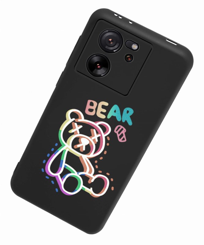 Etui do Xiaomi 13T / 13T Pro malowane wzór ze szkłem, nakładka, na plecki, case, miś, bear