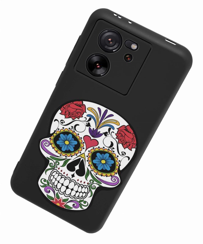 Etui do Xiaomi 13T / 13T Pro malowane wzór ze szkłem, nakładka, na plecki, case, czaszka