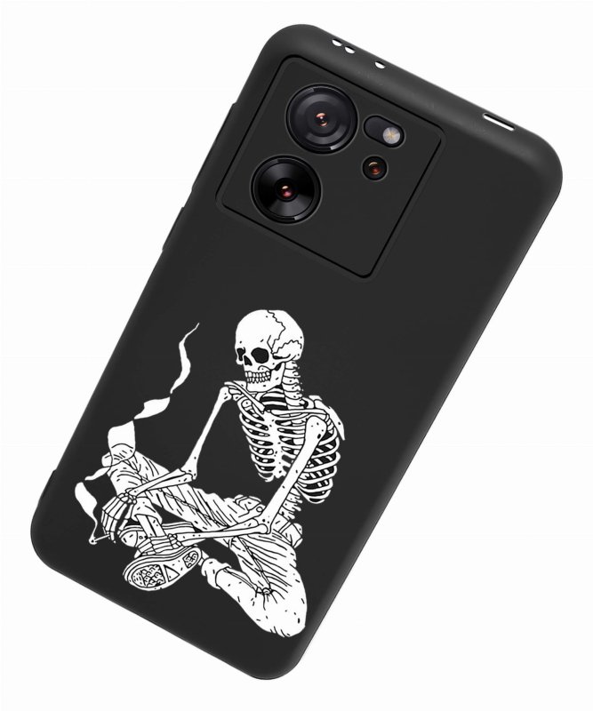 Etui do Xiaomi 13T / 13T Pro malowane wzór ze szkłem, nakładka, na plecki, case, kościotrup, szkielet
