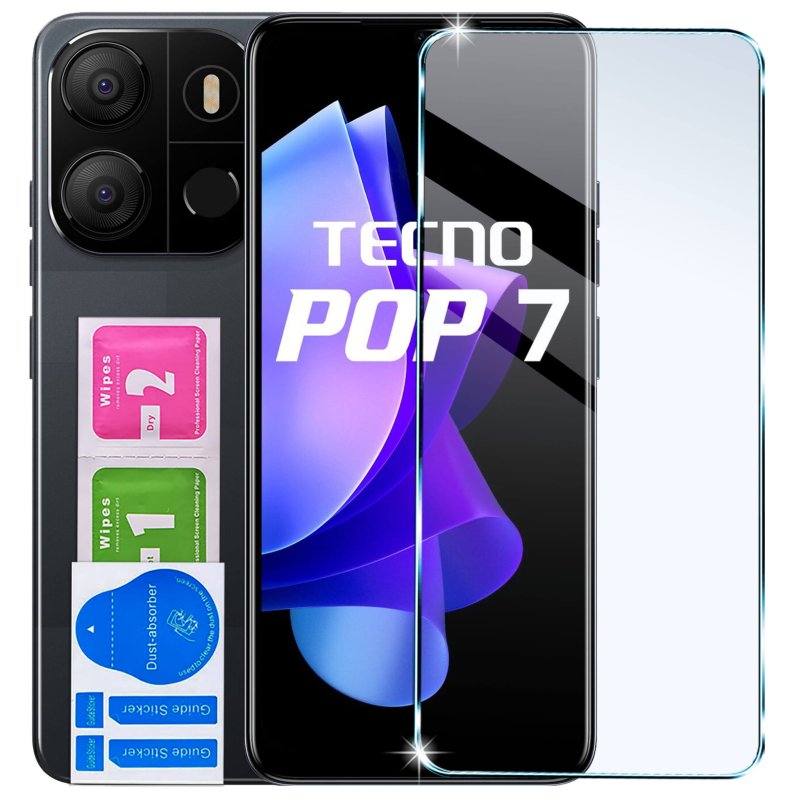 Szkło hartowane do Tecno Pop 7 / 8, szybka, szkiełko, ochrona, wyświetlacz, zabezpieczenie, ekran