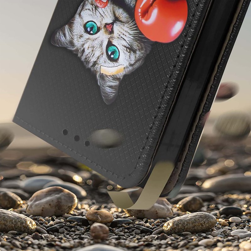 Etui do Xiaomi 14 zamykane malowane wzór ze szkłem, pokrowiec, kabura, case, z klapka, smart wzory, kot