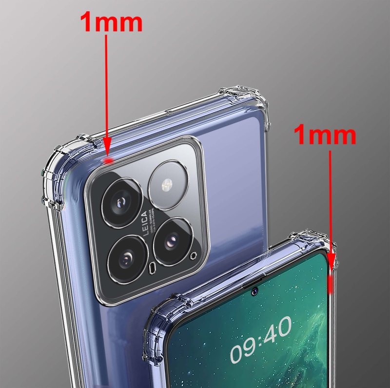etui do Xiaomi 14 pro przeźroczyste ze szklem, nakładka, na plecki, case, anti shock