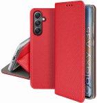 Etui do Samsung Galaxy A35 5G czerowne zamykane ze szkłem