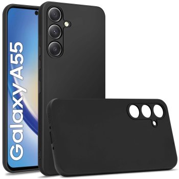 Etui do Samsung Galaxy A55 5G czarne matowe ze szklem