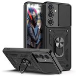 Etui do Samsung Galaxy A35 5G pancerne ring z osłoną na aparat czarne ze szkłem