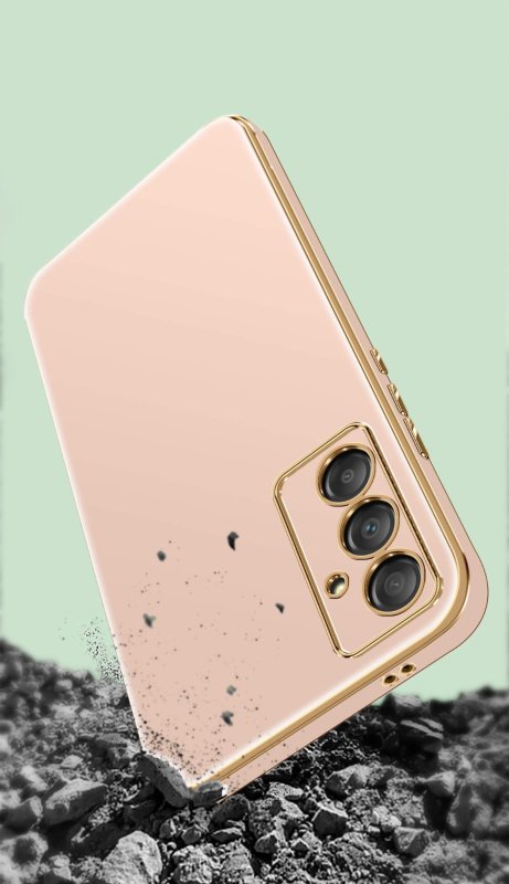 etui-do-samsung-galaxy-a35-5g-ze-zlota-ramka-różowe-ze-szklem