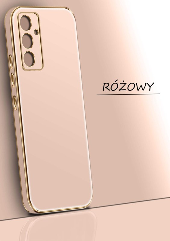 etui-do-samsung-galaxy-a35-5g-ze-zlota-ramka-różowe-ze-szklem