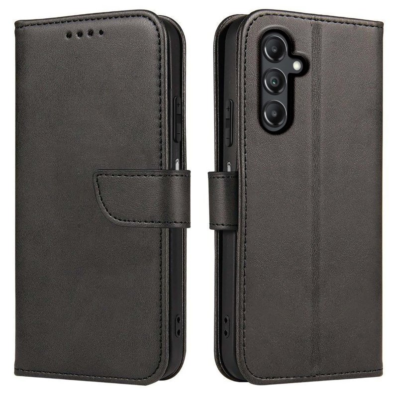 etui-do-samsung-galaxy-a05s-skorzane-z-klapka-czarne-ze-szklem