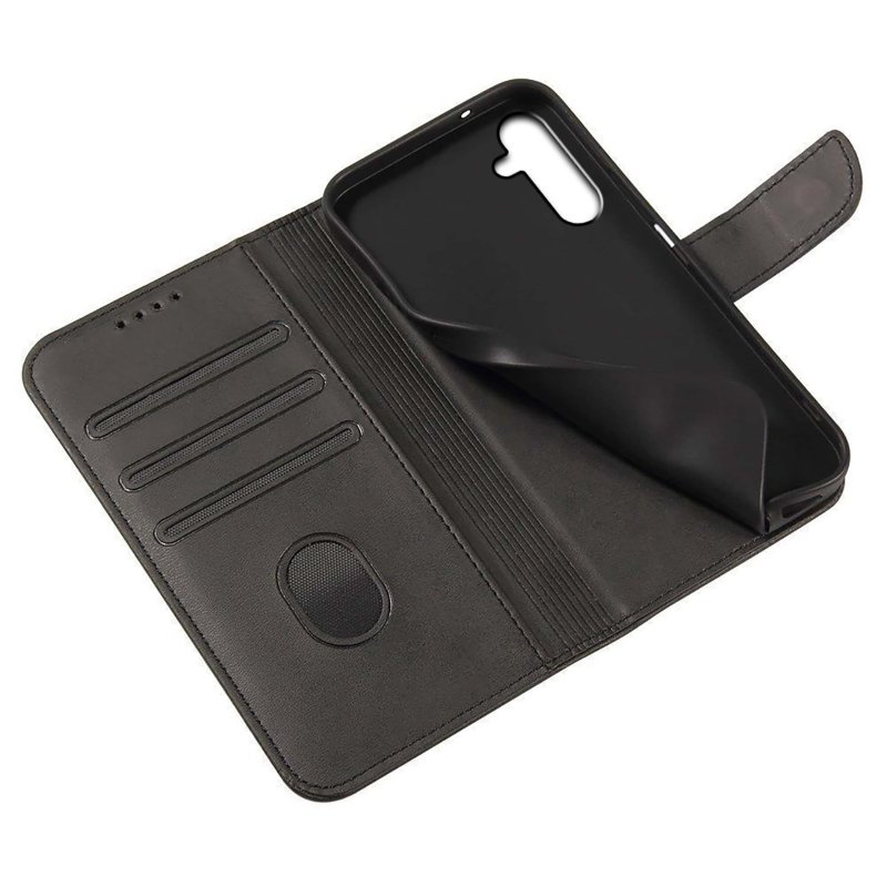 pokrowiec-do-samsung-galaxy-a05s-skorzane-z-klapka-czarne-ze-szklem