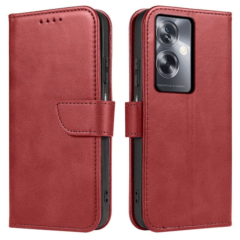 etui-do-oppo-a79-5g-skorzane-z-klapka-bordowe-ze-szklem