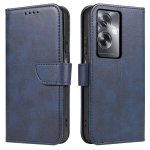 Etui do Oppo A79 5G skórzane z klapką granatowe ze szkłem