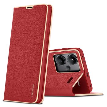 Etui do Xiaomi Redmi Note 13 Pro+ Plus eleganckie zamykane czerwone