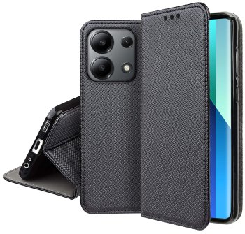 Etui do Xiaomi Redmi Note 13 Pro 4G czarne zamykane ze szkłem