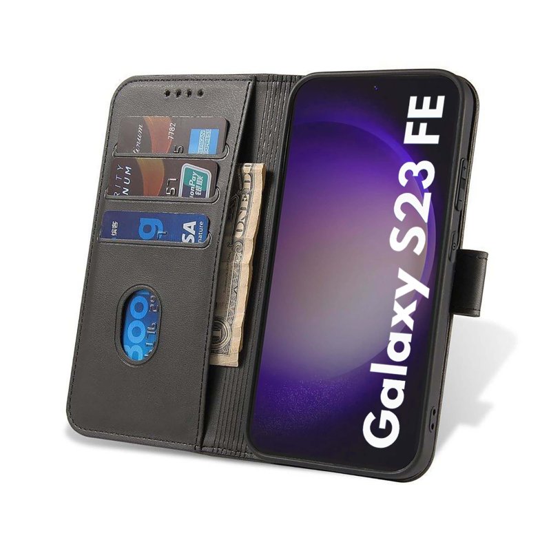 etui-do-samsung-galaxy-s23-fe-skorzane-z-klapka-czarne-ze-szklem