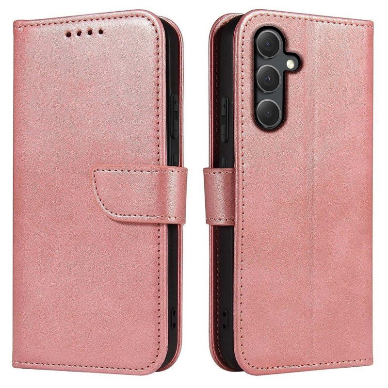 etui-do-samsung-galaxy-s23-fe-skorzane-z-klapka-rozowe-ze-szklem