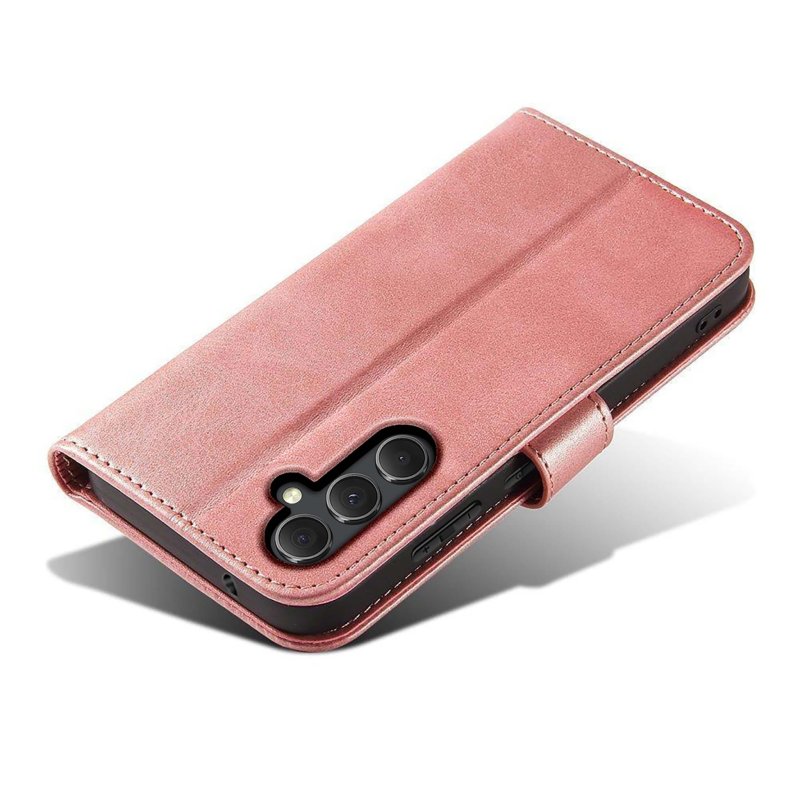 etui-do-samsung-galaxy-s23-fe-skorzane-z-klapka-rozowe-ze-szklem