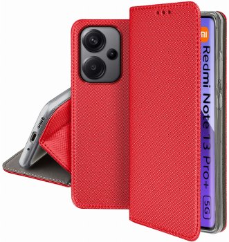 Etui do Xiaomi Redmi Note 13 Pro+ Plus czerwone zamykane