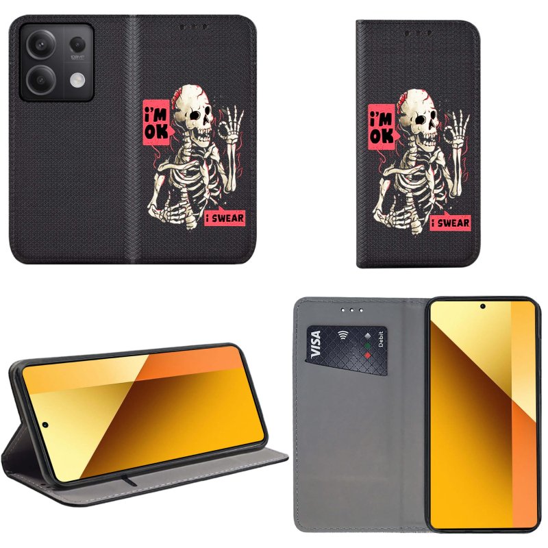 etui-do-xiaomi-redmi-note-13-pro-plus-zamykane-malowane-wzor-szkielet